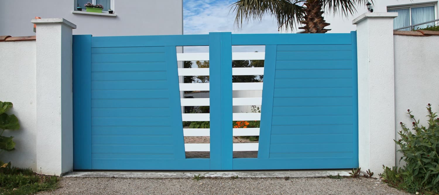 portail bleu moderne